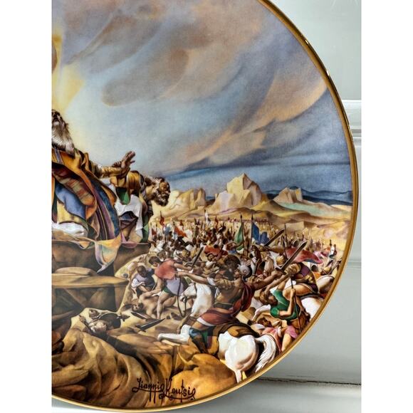 Battle of Amalek, The Promised Land, by Viannis Koutsis, Porcelain plate 8 of 12 - Picture 4 of 10